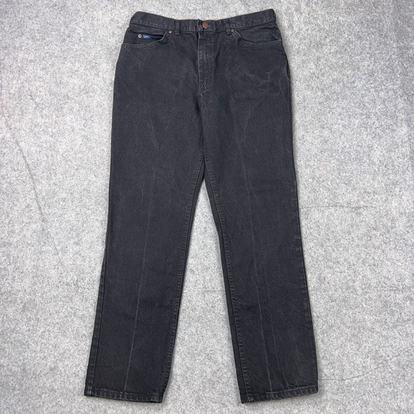 VTG Lee Jeans Mens‎ 36x32 Black Regular Fit Straight Leg Cotton Denim Pants USA - Picture 1 of 12